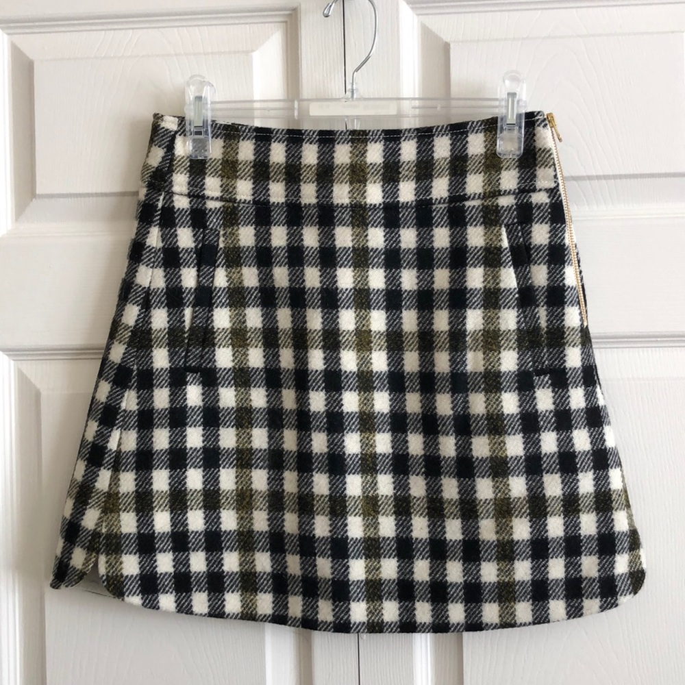 JCrew buffalo check mini skirt